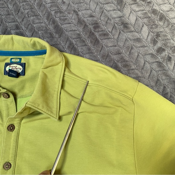 Tommy Bahama Relax Shirt Mens Large Pea Green Polo Vacation Golf Boating Fishing - Picture 7 of 10